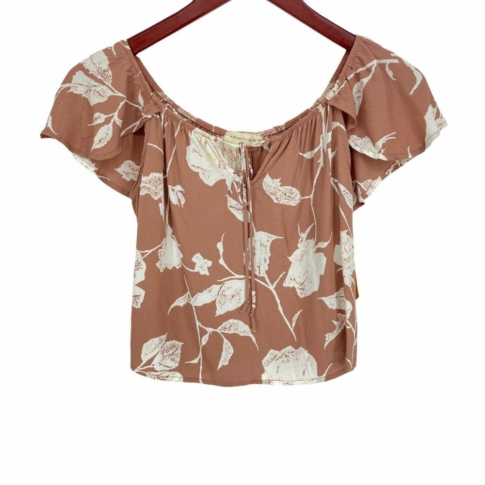 Whimsy + Row Women's Jeanne Off Shoulder Crop Top